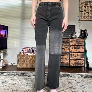 Hollister Women's Two-Tone Black and Gray Jeans